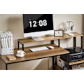Miniatyrbillede 5 af 8: Rootz Desk Study Table - Workstation - Office Desk - Ample Storage - 143x90x50 cm - Metal Frame - Brown Black Painted