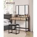 Miniatyrbild 2 av 8: Rootz Sminkbord - Sminkbord - Spånskivakonstruktion - Ek brun-svart finish - Modern Glam Style - 40cm x 90cm x 141cm