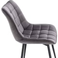 Miniatyrbillede 6 af 9: Rootz sæt med 8 spisestuestole - Fløjlsbetrukket - Ergonomisk siddeplads - Komfortabel, holdbar, gulvsikker - Mørkegrå metalben - 85,5 cm x 46 cm x 40