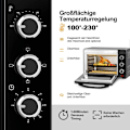 Miniatyrbild 4 av 9: Rootz Mini Ugn - Kompakt elektrisk ugn - Bänkspis - Justerbar temperatur, timerkontroll, mångsidiga tillbehör - Säker dubbelglasdörr - 47,4 cm x 29,5