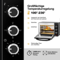 Miniatyrbillede 4 af 9: Rootz Mini Ovn - Kompakt elektrisk ovn - Bordplade - Justerbar temperatur, timerstyring, alsidigt tilbehør - Sikker dobbelt glasdør - 47,4 cm x 29,5 c