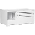 Miniatyrbillede 7 af 7: Rootz kattebakke - Kattebakke - Katteskab med 2 hylder - 2-i-1 design magnetisk låge - MDF - Hvid - 90L x 48W x 43,5H cm