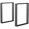 Miniatyrbillede 1 af 5: Rootz bordbensæt - 2 stålben - Forborede huller - Industrielt design - Stål - Sort - 60L x 8W x 72H cm