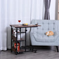Miniatyrbild 2 av 5: Rootz sidobord på hjul - 4 hyllor - Justerbar i höjdled - Soffbord - E1 spånskiva - PP Plast - Svart - 80L x 40W x 72-82H cm