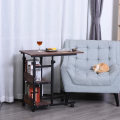 Miniatyrbillede 2 af 5: Rootz sidebord på hjul - 4 hylder - Højdejusterbart - Sofabord - E1 spånplade - PP plast - Sort - 80L x 40W x 72-82H cm