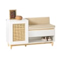 Miniatyrbillede 1 af 7: Rootz skoskab med bænk - Entryway Organizer - Opbevaringsenhed - MDF og fyrretræ konstruktion - Justerbar hylde - Formbeskyttelse - Komfortable siddep