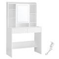 Miniatyrbild 1 av 10: Rootz White Sminkbord - Sminkbord - Sminkbord - Förvaringsorganisator - 40 cm x 90 cm x 144,7 cm - 31,6 kg - 100 kg Lastkapacitet
