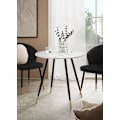 Miniatyrbillede 3 af 6: Rootz Round Spisebord - Moderne spisemøbler - bord i marmorstil - Scratch -resistente - 75 cm x 75 cm x 76 cm