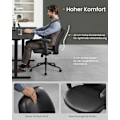 Miniatyrbild 3 av 6: Rootz Office & Justerbara Armstöd Skrivbordsstol - Ink Black - Stål - PU-läder - Höjdjusterbar - 66cm x 66cm x (86,5-94,5cm)
