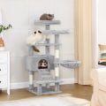 Miniatyrbillede 3 af 7: FEANDREA Kattekradsestolpe - Kattetræ - Kattelejlighed - 2 udsigtsplatforme - Hyggelig hule - Fluffy liggestol - Sisal-stammer - Robust struktur - Pel