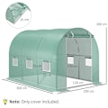 Miniatyrbillede 3 af 10: Rootz Tunnel Drivhus Cover - Drivhus Cover - Have Tunnel Drivhus - Folie Tunnel Drivhus - Polyethylen - Grøn