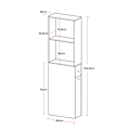 Miniatyrbillede 6 af 6: Rootz Badeværelsets kabinet - Tall Cabinet - smal badeværelsesopbevaring - Rumbesparende - 40 cm x 18 cm x 134,4 cm - Klassisk hvid spånplade