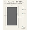 Pikkukuva 6 / 6: Rootz SectionRecht -marki - Säädettävä auringonvarjostin - antrasiitti markiisi - UV -suojaus - 150 x (220-300) cm