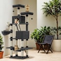 Miniatyrbillede 2 af 5: Rootz 206 cm Cat Scratching Tree - Cat Tower - Scratch Post - 13 Scratch Pillars - Rumbesparende design - 60 cm x 50 cm x 206 cm - Perfekt til legende