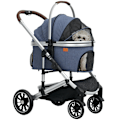 Miniatyrbild 10 av 10: Rootz 3 i 1 Dog Buggy - Pet Car Seat - Foldbar Carrier - Lätt design - 83 cm x 61 cm x 103 cm, blått, silver