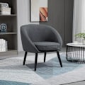 Miniatyrbillede 6 af 6: Rootz Lounge Chair - Cocktailstol - Stuestol - Kontorstol - Polstret stol til stuen - Soveværelse - Børneværelse - Spisestue - Moderne Med Linnedlook
