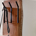 Miniatyrbillede 4 af 7: Rootz design knagerække akacie massivt træ - metal 35,5 x 100 x 11 cm - Krogestang 2-rækket hall knagerække væg - Garderobe træ
