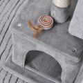 Miniatyrbild 7 av 9: Rootz Cat Tree - Cat Climbing Tree - Sisalstolpar - Kattskrapstolpe - Ljusgrå - 59 x 39 x 83 cm