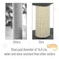 Miniatyrbild 5 av 10: Rootz Cat Tree - Play Tree - Scratching Post - Cats 2-tier Scratching Tree - E1 Chipboard - Grey - 45 x 45 x 91 cm