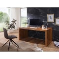Miniatyrbild 5 av 6: Rootz skrivbord massivt trä Sheesham datorbord 160 cm brett äkta trä design arkivering kontorsbord lantlig stil