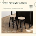 Miniatyrbillede 7 af 10: Rootz 3 -stykke Barset - Bar Table Set - Foldbart spisestue - 6 Opbevaringsrum - 116x70x89.5cm