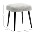 Miniatyrbillede 3 af 10: Rootz skammel - Fodstøtte Ottoman - Cashmere Look - Blød polstring - Stålben - Lysegrå - 42cm x 42cm x 47cm