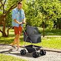 Pikkukuva 2 / 10: Rootz 3 -in -1 -taitettavan lemmikkieläinvaunun - koiran auto - eläinten kantaja - kestävä Oxford -kangas - 76 cm x 50 cm x 102 cm