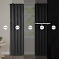 Miniatyrbillede 6 af 9: Rootz Luxury Velvet mørklægningsgardiner - Draperer - Vinduesbeklædning - Lysblokering - Termisk isolering - Nem installation - 140cm x 225cm/245cm/27