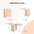 Miniatyrbillede 6 af 11: Rootz Folding Table - Dining Table - Side Tables - Storage Space For Living Room - Kitchen - Oak Wood - Metal Frame - Natural/White - 169 x 62 x 75 cm
