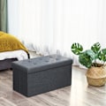 Miniatyrbillede 7 af 7: Rootz bænk - Opbevaringsplads - Imiteret linned - Utrolig kapacitet - Ekstra stabil - Praktisk skobænk - Sengekiste - Stue - Medium Density Fiberplade