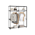 Miniatyrbillede 7 af 7: Rootz Garderobe - Stofgarderobe - Sammenfoldelig garderobe - Med 2 tøjstænger - Stofgarderobeopbevaring - Tekstilopbevaring - Ikke-vævet stof - Metalr