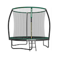 Miniatyrbillede 1 af 8: Rootz 10ft trampolin med sikkerhedsnet - Sort-grøn - Galvaniseret stålramme - PVC-kantdæksel - PP hoppemåtte - 244 cm x 239 cm - 180 cm stanghøjde - 8