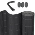 Miniatyrbillede 1 af 8: Rootz PVC Privacy Mat - Privatskærm - Balkonskærm - Terrassebarriere - Haveafskærmning - Hegnsalternativ - Udendørs rullegardin - Grå - 120x300 cm
