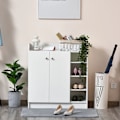 Miniatyrbillede 6 af 7: Rootz Skoskab - Skokiste - Skostativ - 4 hylder - Maksimalt 12 par - 1 skab - Spånplade - Aluminiumslegering - Hvid - 83cm X 30cm X 90cm