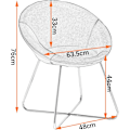 Miniatyrbild 3 av 7: Rootz Set med 6 matstolar - Sammetsklädd - Metallram - Exceptionell komfort - Hållbar och stabil - Enkel montering - 76cm x 36cm x 40cm