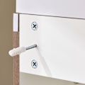 Miniatyrbillede 5 af 8: Rootz Smally Sink Cabinet - Compact Vanity - Slim Badeværelsesmøbler - Rummelig opbevaring - 40x56x22cm, MDF & keramik