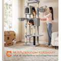 Miniatyrbild 2 av 7: Rootz Scratch Tree - Cat Climbing Tower - Feline Activity Center - 190,7 cm Hög - 2 grottor - 59 cm x 48 cm x 190,7 cm - Grå