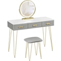 Miniatyrbillede 1 af 9: Rootz vaskebord med spejl - Makeup skrivebord - Dressing Station - LED-belysning - E1 MDF - 100 cm x 121,5 cm x 40 cm