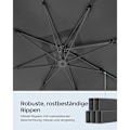Miniatyrbild 5 av 7: Rootz Parasol Cantilever paraply - Grå solskydd - Utomhustak - 360° rotation - 4 vinklar justering - UPF 50+ - Vattenavvisande - 200g/m² polyester - 3
