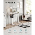 Miniatyrbillede 2 af 8: Rootz elektrisk stående skrivebord - Justerbart skrivebord - Sit Stand Skrivebord - Spånplade stålramme - 60cm x 120cm x (72-120)cm - White-Dove Grå -