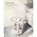 Miniatyrbillede 3 af 8: Rootz 3-delt sidebord - Beige bord - Spånplade stål polyester - Opbevaringskurv - Letvægts - Robust konstruktion - 45cm x 50cm x 50cm