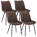 Miniatyrbillede 1 af 9: Rootz sæt med 4 spisestuestole - Moderne stole - Stilfulde siddepladser - Holdbart kunstlæder - Ergonomisk design - Nem montering - 85,5 cm x 46 x 40,