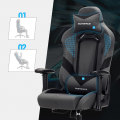 Miniatyrbild 8 av 8: Rootz Gaming Chair - Gråsvart - Polyestertyg - Kallskumstoppning - Stålbas - PU-armstöd - Nylonkärna hjul - 129-139cm x 70cm x 71cm - Ergonomisk desig