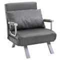 Miniatyrbillede 1 af 5: Rootz Relax lænestol - Gæsteseng - Armlæn - 3-i-1 - Chaiselong - Pude - Grå - 65 x 69 x 80 cm