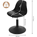 Miniatyrbillede 3 af 8: Rootz Barstol - Taburetsæt - Roterende sæde - Justerbar højde - PU-materiale - Elegant design - 41cm x 61-73cm x 39cm