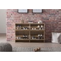 Miniatyrbillede 3 af 7: Rootz Modern 120 x 81 x 24 cm Træskostativ Sonoma 4 rum - Skoskab overskab med hylde - Design skoopbevaring til skoopbevaring - Korridorkiste til sko