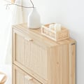 Miniatyrbillede 6 af 9: Rootz skoskab - Bambus skostativ - Skoopbevaring - Vippelås - 60 cm x 118 cm x 24 cm - Elegant design - Modstandsdygtig over for skimmelsvamp