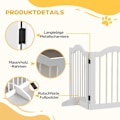 Pikkukuva 6 / 10: Rootz Dog Barrier - Puinen lemmikkiportti - Huoneenjakaja - Massiivipuu ja MDF - Säädettävät paneelit - Tilaa säästävä - 254,5 cm x 29,5 cm x 61 cm
