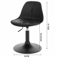 Miniatyrbillede 2 af 9: Rootz justerbar barstol - Bordskammel - Drejestol - Ergonomisk design - Nem montering - Robust konstruktion - 41 cm x 61-73 cm x 39 cm