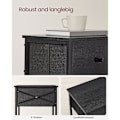 Miniatyrbillede 5 af 9: Rootz Sengebord - Natbord - Endebord - Spånplade stål ikke-vævet stof - 28cm x 38cm x 61cm - Sort - Letvægts - Robust konstruktion - Nem montering
